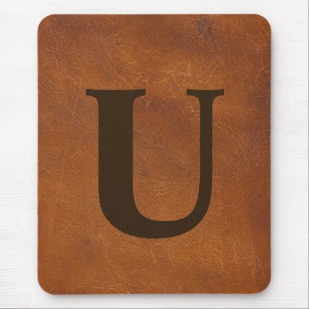 Faux Brown Leather Texture Mouse Pad