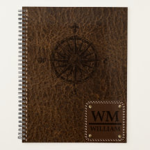 Faux Brown Leather Texture Planner