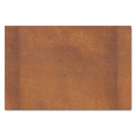Faux Brown Leather Texture Tissue Paper