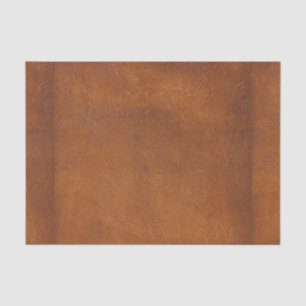 Faux Brown Leather Texture Tissue Paper