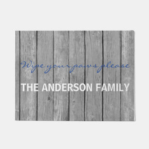 Faux Brown Wood Wipe Your Paws Door Mat