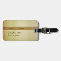 Faux Brushed Gold - Custom Name Luggage Tag