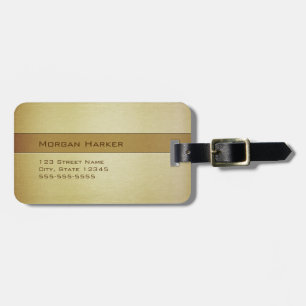 Faux Brushed Gold - Custom Name Luggage Tag