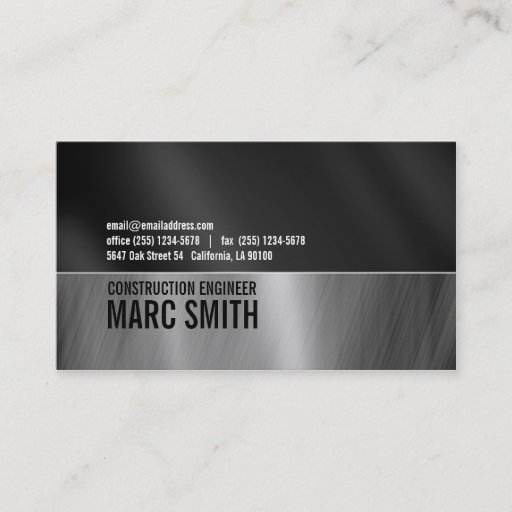 Customizable Brushed Metal Frame Business Card Two Sided