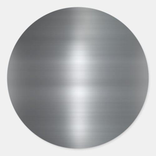 Faux Brushed Metal Stainless Steel Background Classic Round Sticker
