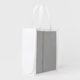 Faux Brushed Metal with Groove Grocery Bag