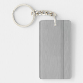 Faux Brushed Metal with Groove Keychain