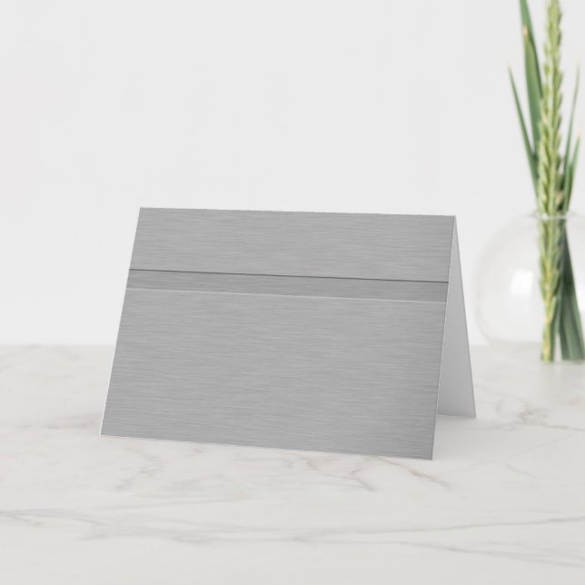 Faux Brushed Metal with Groove Thank You Card (Front)