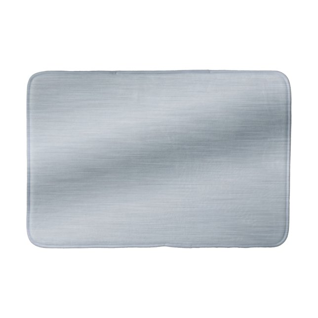 Faux Brushed Silver Background Bath Mat (Front)