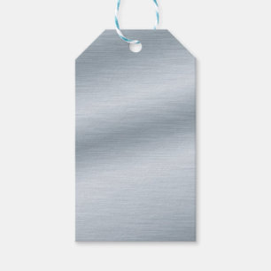 Faux Brushed Silver Background Gift Tags
