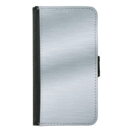 Faux Brushed Silver Background Wallet Phone Case For Samsung Galaxy S5