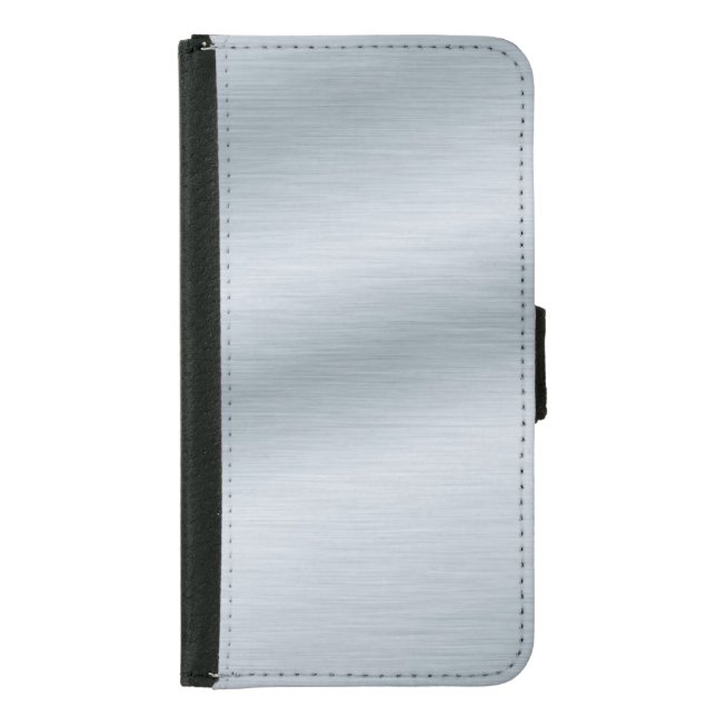 Faux Brushed Silver Background Samsung Galaxy Wallet Case (Front)