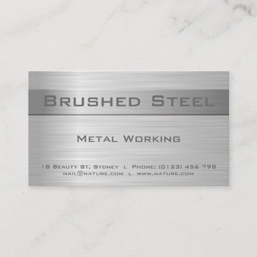 Customizable Brushed Steel Business card
