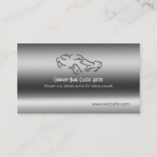 Faux Brushed Steel - Classic Car template Business Card