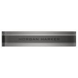 Faux Brushed Steel Nameplate