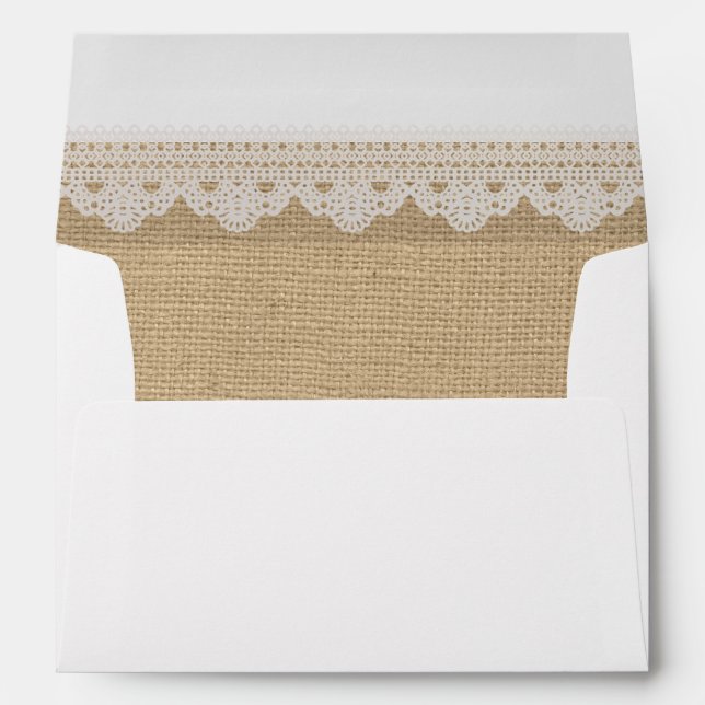 Faux burlap and lace envelope (Back (Bottom))