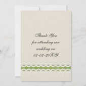 FAUX burlap and lace lime country wedding Invitation (Back)