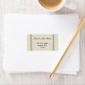 FAUX burlap and lace lime country wedding Label (Insitu)
