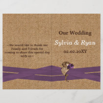 FAUX burlap and lace purple country wedding