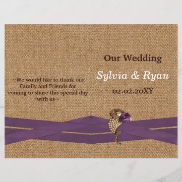 FAUX burlap and lace purple country wedding