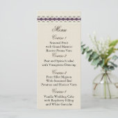 FAUX burlap and lace purple country wedding Menu (Standing Front)