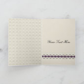 FAUX burlap and lace purple country wedding Thank You Card (Inside)