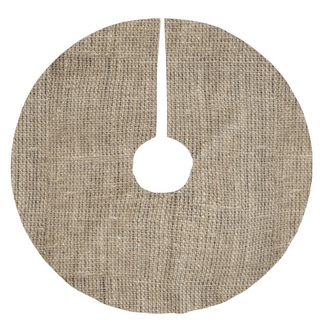 Faux Burlap Brushed Polyester Tree Skirt (Front)