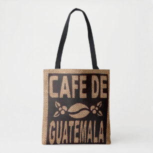 FAUX BURLAP COFFEE BAG PURSE TOTE
