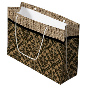 Faux Burlap Design Gift Bag