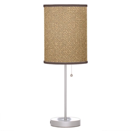 Faux Burlap Jute Argyle Linen Squares Art Pattern Table Lamp