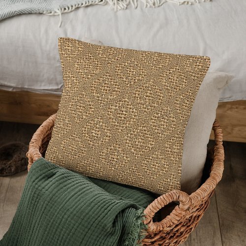 Faux Burlap Jute Argyle Linen Squares Art Pattern Throw Pillow