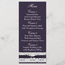 FAUX burlap lace, rustic wedding menu cards