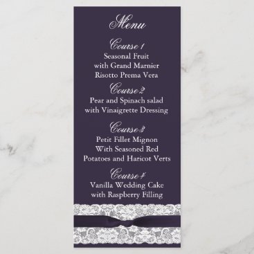 FAUX burlap lace, rustic wedding menu cards