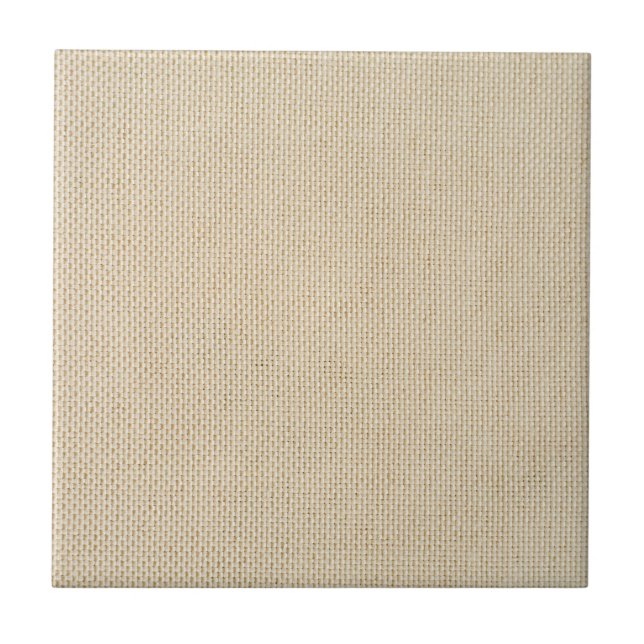 Faux burlap pattern ceramic tile (Front)