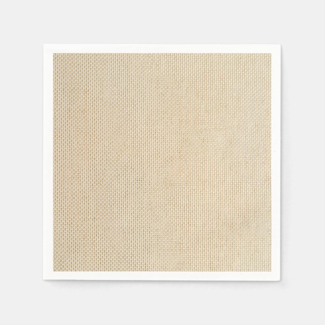 Faux burlap pattern paper napkins (Front)