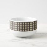 Faux Burlap Plaid  design- Country Taupe set Soup Mug