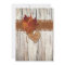 FAUX Burlap, Wood, Leaves, Heart Wedding Invite 2