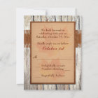 FAUX Burlap Wood Leaves Heart Wedding Reply Card
