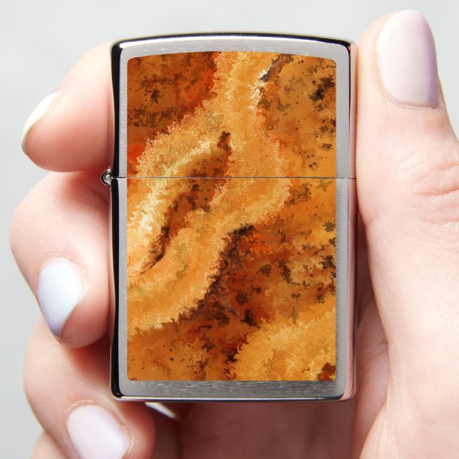 Faux Burled Wood Zippo Lighter (In Hand)