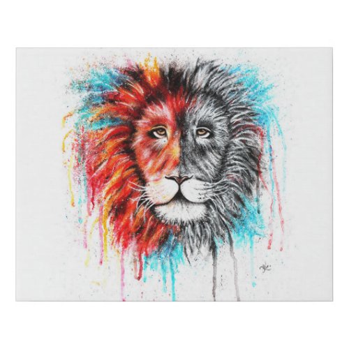 FAUX Canvas Fully LIVE Lion Print