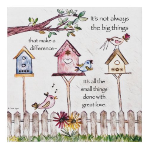 Faux Canvas Inspirational Birdhouse painting