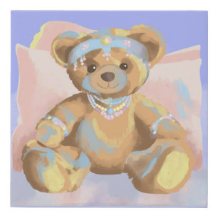 Faux Canvas Jewelry Bear