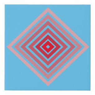 Faux Canvas Print - Red Optical Illusion Squares