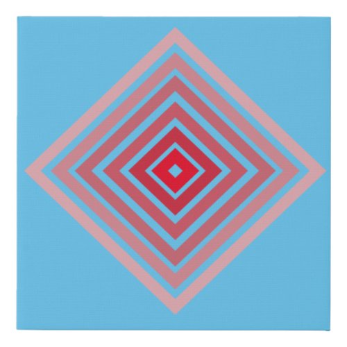 Faux Canvas Print _ Red Optical Illusion Squares