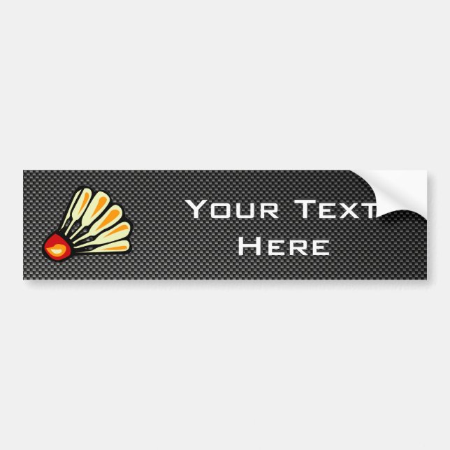 Faux Carbon Fiber Badminton Bumper Sticker (Front)