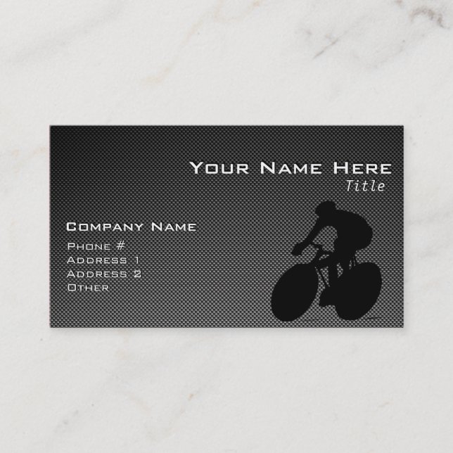 Faux Carbon Fiber Cycling Business Card (Front)