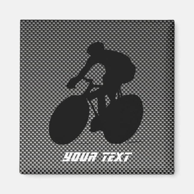 Faux Carbon Fiber Cycling Magnet (Front)
