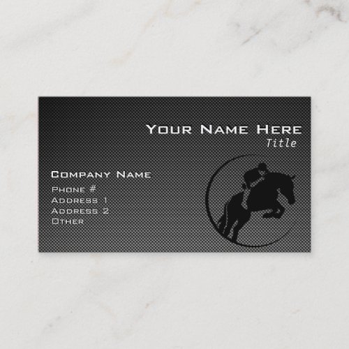 Faux Carbon Fiber Equestrian Business Card