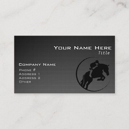 Customizable Faux Carbon Fiber Equestrian Business Card