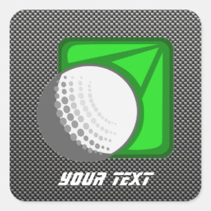 Faux Carbon Fiber Golf Ball Square Sticker